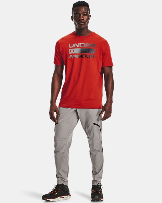 Men's UA Team Issue Wordmark Short Sleeve, Orange, pdpMainDesktop image number 2